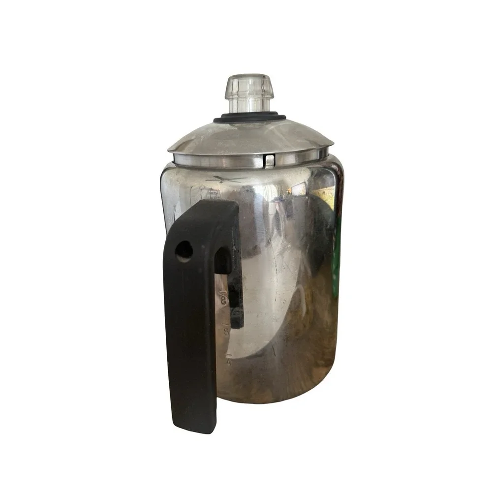 Farberware Stainless Steel Stove Top Coffee Pot  Percolator 4-8 Cup Silver